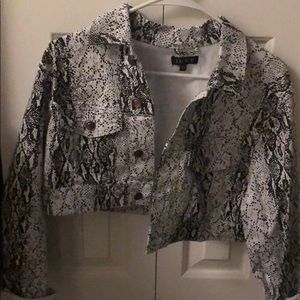 Snakeskin cropped jacket